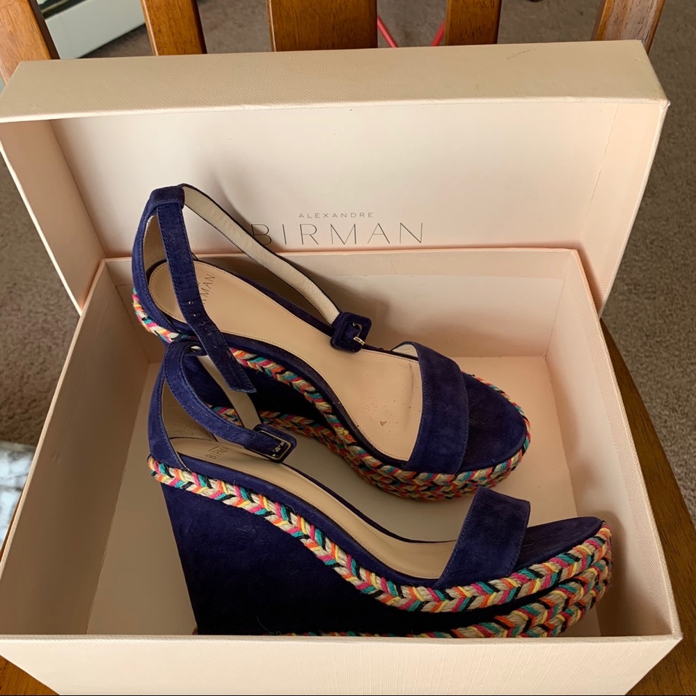 Alexandre Birman Anete Bali Multi Suede Wedges